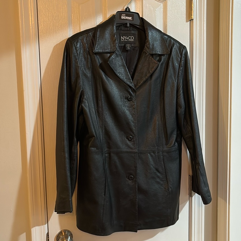 XL New York & Co Black Leather Jacket